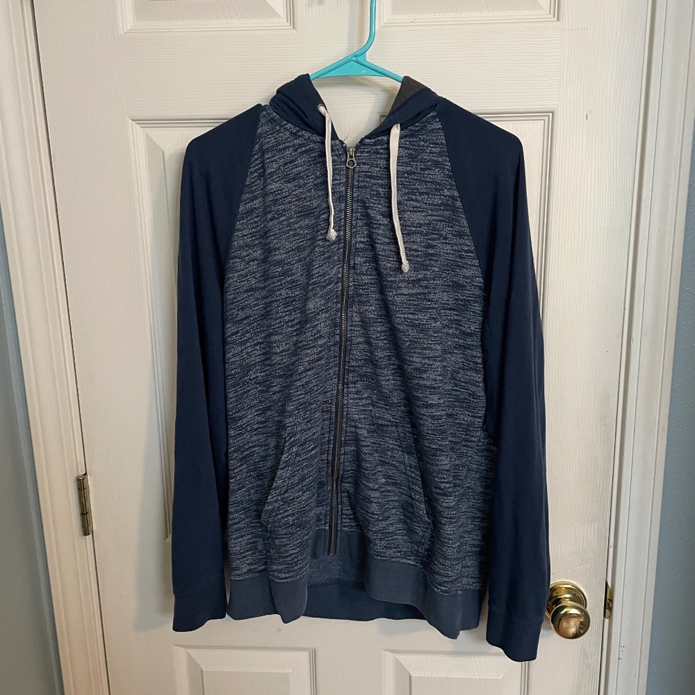 Comfortable blue zippered hoodie